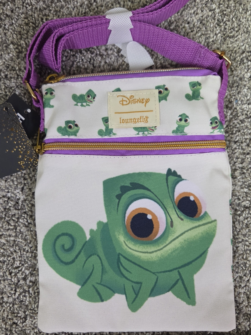 Loungefly Disney Tangled Pascal passport crossbody bag